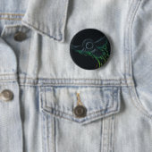 Zwart als pitch ronde button 5,7 cm (In situ)