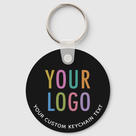 Zwart Aluminium Sleutelhanger Custom Business Logo (Voorkant)