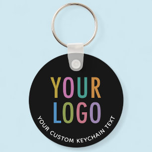 Zwart Aluminium Sleutelhanger Custom Business Logo