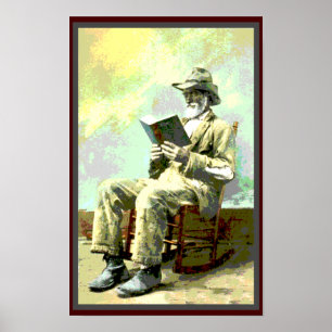 Zwart-Amerika  Man leesboek Poster