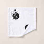 Zwart Amerikaans Football Helm & Tekst op Wit Bad Handdoek (Wasdoekje)