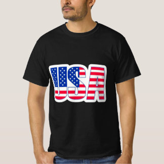 Zwart Amerikaans T-shirt met vlagthema