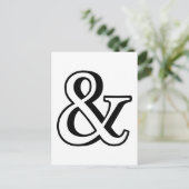 &, zwart ampersand-teken met schaduw briefkaart (Staand voorkant)