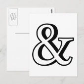 &, zwart ampersand-teken met schaduw briefkaart (Voorkant / Achterkant)