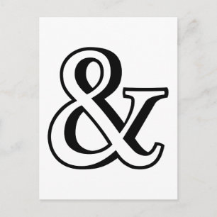 &, zwart ampersand-teken met schaduw briefkaart