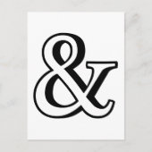 &, zwart ampersand-teken met schaduw briefkaart (Voorkant)