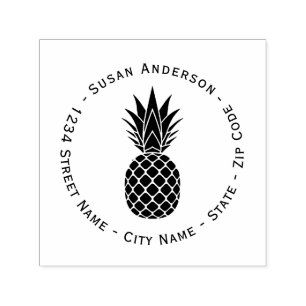 Zwart anananas Terugkeeradres Zelfinkend Stempel