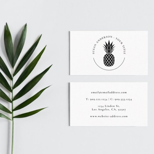Zwart ananas Logo Visitekaartje