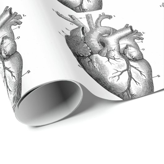 Zwart anatomisch hart cadeaupapier (Rol Hoek)