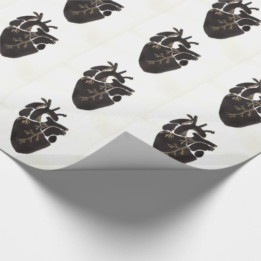 Zwart anatomisch hart cadeaupapier (Hoek)