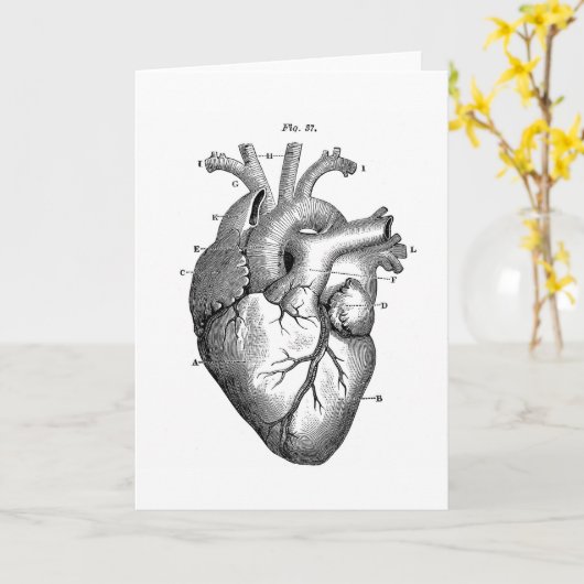 Zwart Anatomisch Hart Kaart (Gele Bloem)