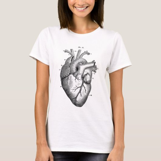 Zwart anatomisch hart t-shirt (Voorkant)