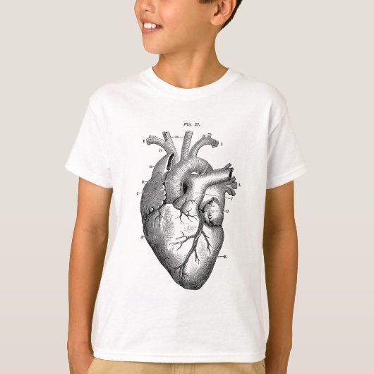 Zwart anatomisch hart t-shirt (Voorkant)