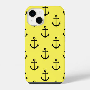 Zwart anchor gele achtergrond voor autisch gebaren iPhone 14 hoesje