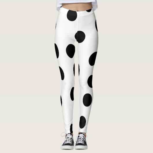 zwart_and_white_dalmatian_spot_patroon leggings (Voorkant)