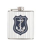 Zwart-anker monogrammen heupfles (Voorkant)