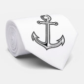 Zwart  anker stropdas (Opgerold)