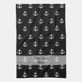 Zwart ankerpatroon theedoek (Verticaal)