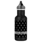 Zwart ankerpatroon waterfles  (Rechts)