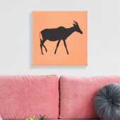 Zwart Antelope Wrapped Canvas Afdruk (Insitu (Woonkamer))