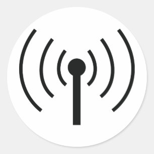 zwart antennepictogram ronde sticker