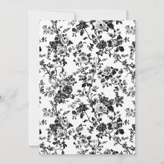 Zwart Antiek Chinoiserie Baby shower Kaart (Achterkant)