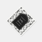 Zwart Antiek Chinoiserie Baby shower Servet (Hoek)