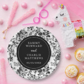 Zwart Antiek Chinoiserie Wedding Papieren Bordje (Feest)