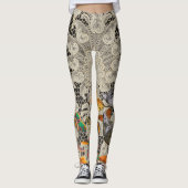 ZWART ANTIEK KANTPATROON VLINDERS LEGGINGS (Voorkant)