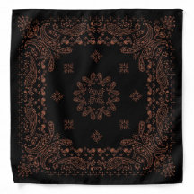 Zwart Antiek koper Paisley Bandana
