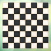 Zwart & Antiek Wit Aangepaste Grootte Schaakbord D Raamsticker (Vel 3)