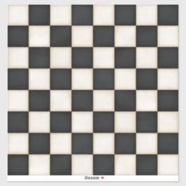 Zwart & Antiek Wit Aangepaste Grootte Schaakbord D Sticker