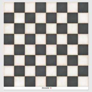 Zwart & Antiek Wit Aangepaste Grootte Schaakbord D Sticker