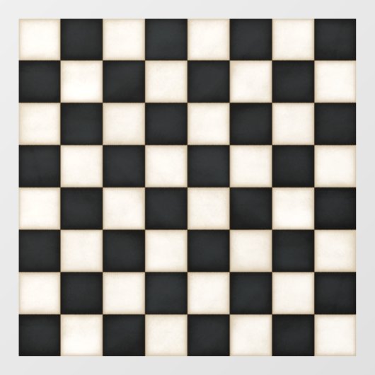 Zwart & Antiek Wit Custom Size Chessboard Decal (Vel)