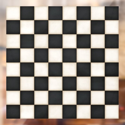 Zwart & Antiek Wit Custom Size Chessboard Decal (Vel 2)