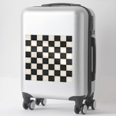 Zwart & Antiek Wit Custom Size Chessboard Decal Sticker (Koffer)