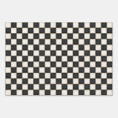 Zwart & Antiek Wit Geruit Inpakpapier Vel (Voorkant)