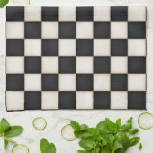 Zwart & Antiek Wit Geruit Theedoek (Gevouwen)