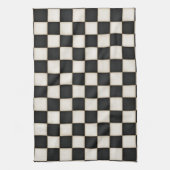 Zwart & Antiek Wit Geruit Theedoek (Verticaal)