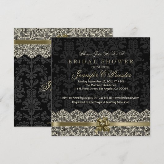 Zwart-Antiek wit Vrijgezellenfeest uitnodigen Kaart (Voorkant / Achterkant)