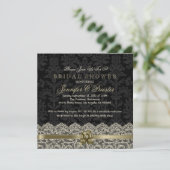 Zwart-Antiek wit Vrijgezellenfeest uitnodigen Kaart (Staand voorkant)