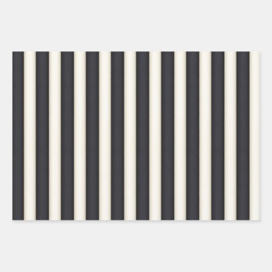 Zwart-Antiek witte Harlequin Diamonds & Stripes Inpakpapier Vel (Voorkant 3)