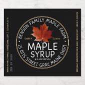 Zwart apeletiket met rode suikermantel likeurfles etiket (Enkel label)