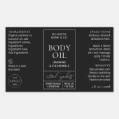 Zwart Apothecary 4 OZ 120ml Kosmetisch Flessenetik Rechthoekige Sticker (Voorkant)