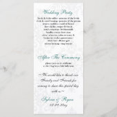 zwart aqua Trouwprogramma Programmakaart (Achterkant)