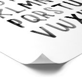 Zwart aquarel alfabet ABC educatieve poster (Hoek)