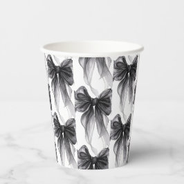 Zwart Aquarel Lint Coquette Themaparty Papieren Bekers
