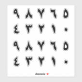 Zwart Arabisch Getal Sticker (Vel)