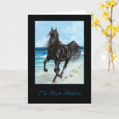 Zwart Arabisch het paardwenskaart van de Hengst Kaart (Gele Bloem)