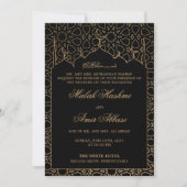 Zwart Arabisch  Moskee islamitisch moslim bruiloft Kaart (Voorkant)